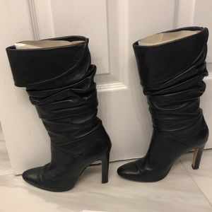 Manolo Blahnik black leather boots US 7.5